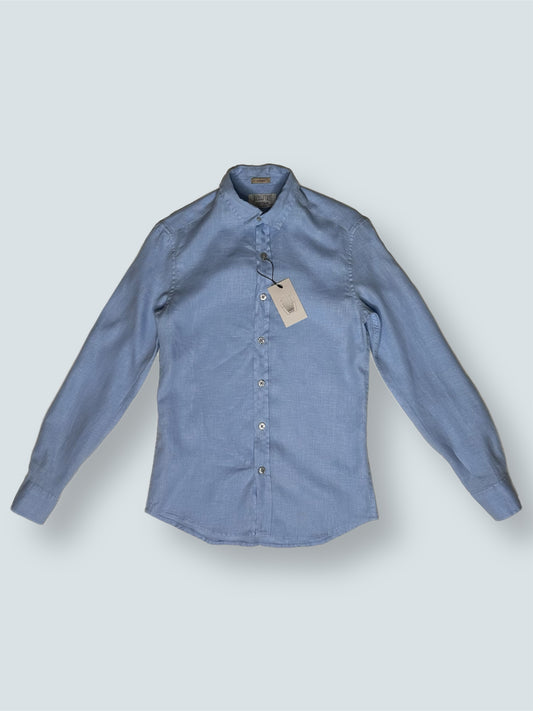 Cerulean Blue Linen Shirt